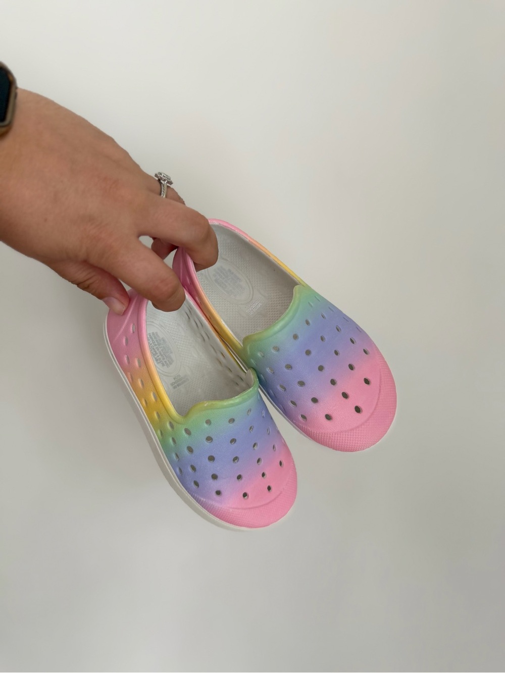 Old Navy Pastel Rainbow Slip-On Shoes (Size 8)